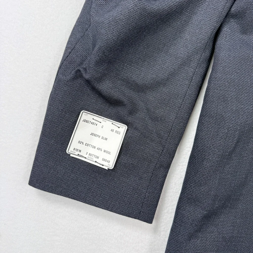 Jos A Bank JOSEPH Slim Fit Blazer Size 46‎ R Cotton / Wool Slate $495 NEW
